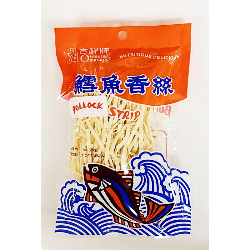 Taiwanese Pollock Fish Strip Snacks, Nutritious Delicious, 28g,6 Pack