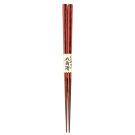 Kawai 105482 Japanese Pattern Chopsticks Octagonal Ugetsu, Red, 8.3 inches (21 cm)