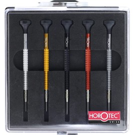 KD89 Swiss Made Watchmaker's Screwdriver Assortment with Ball Bearings MSA01.020-A (0.60, 0.80, 1.00, 1.20, 1.40 mm) 5-Piece Watchmaking Tool Set