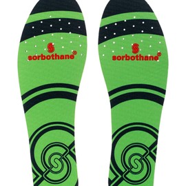 SORBOTHANE Single Strike Insoles, 44-46 (UK 10-11) for Men and Women Antibacterial Shock Absorption & Heel Support Insoles, Green