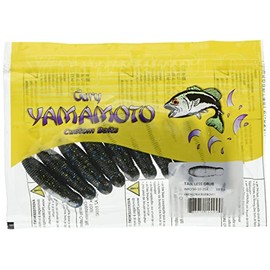 Smith LTD Worm Gary Yamamoto Imo Grub 2.0 inches (50 mm), Approx. 0.2 oz (5.7 g) (Pack of 10) #214 Blue Gill (Smoke/Blue & Black & Gold Flakes)