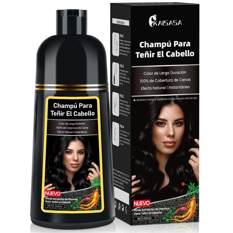 Champú para Teñir el Cabello Negro 3 en 1 Black