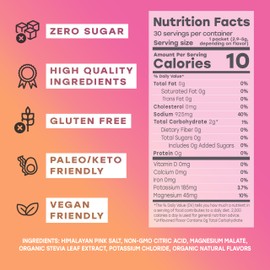 Daily Electrolytes, Sugar-Free Pink Salt Electrolyte Drink Mix | 30 Pack
