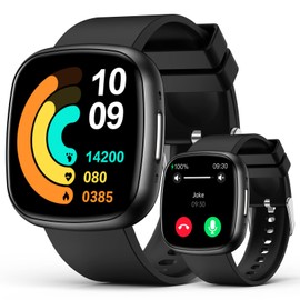 BooaBei Smart Watches, 1.72" Smartwatch for Men Women (Answer/Make Call), Fitness Tracker with 100+ Sport Modes, IP68 Waterproof, Heart Rate/Sleep/Spo2 Monitor, Activity Tracker for Android iOS