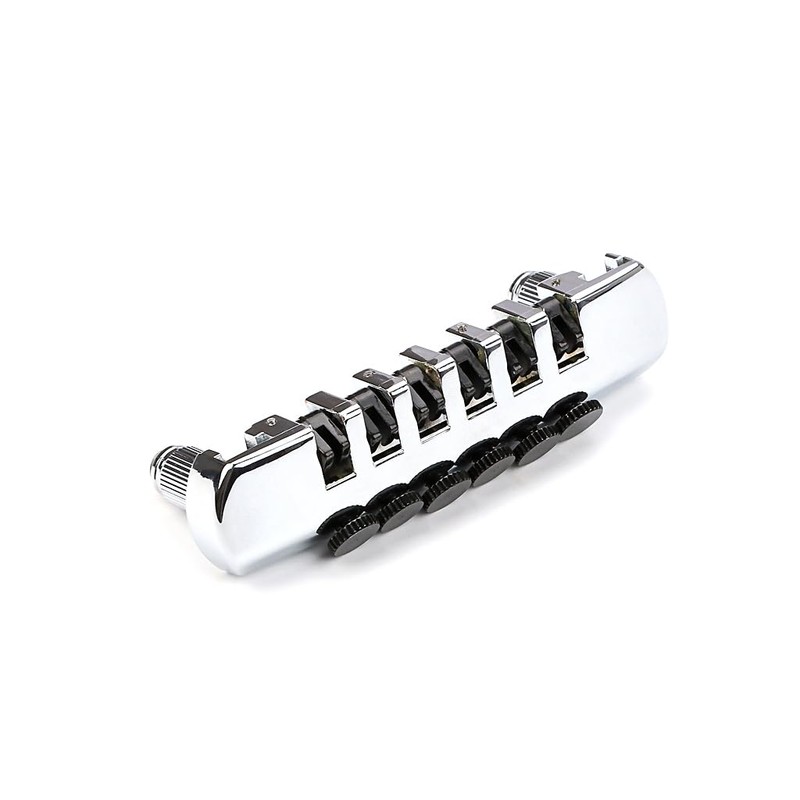 Ogdni 6 Strings Hardtail Saddle Bridge,Chrome-plated String Through Body Fixed