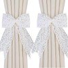 Uoocg Curtain Tie Backs Bow White Curtain Straps Adjustable Curtain