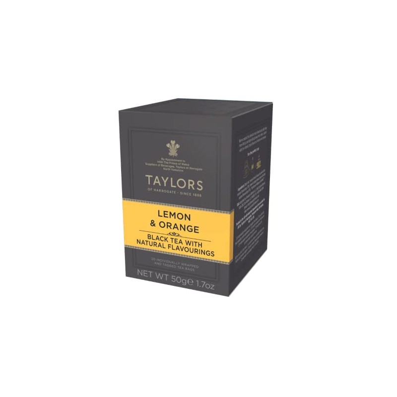Taylors of Harrogate Lemon & Orange, Black Tea, Individually Wrapped
