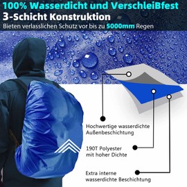 Frelaxy Rain Cover for Backpacks Schoolbags (15–90 L), Waterproof Backpack Rain Cover Rain Cape with Reflectors and Non-Slip Cross Buckle Strap for Hiking, Camping, Cycling