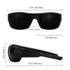 PLOPLO Super Dark Black Polarized Sunglasses Biker Rider Wrap Around