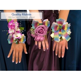 Royal Imports Rainbow Organza Colorful Wired Sheer Shimmer Ribbon, 2.5" (#40) for Floral, Craft, Holiday Decoration, 25 Yard Roll (75 FT Spool) Bulk