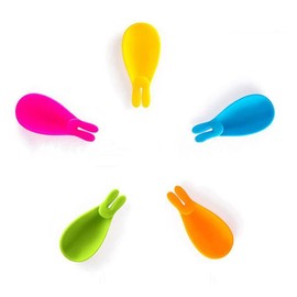 5 Pieces Tea Bag Holders Silicone Cute Tea Bag Hanger Colorful Tea Bag Clip Animal Shaped Tea Bag Holders for Cup and Mug Markers Rabbit Shapes