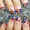 Independence Day Press on Nails Short Square Shaped Artificial Extra