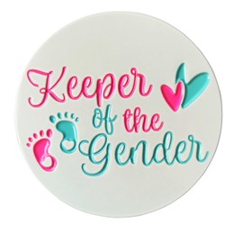 Arturbo Keeper of the Gender Pin Baby Feet Hearts Enamel Lapel Pins Brooch Baby Shower Gender Reveal Party Button Pins for Clothing Bags Jackets Hats Gifts Decoration