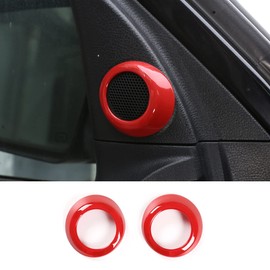 Car Front Door Sound Stereo Audio Cover Trim Ring Fit Toyot@ Tundra 2007-2021 Sequoia 2008-2020 Audio Speaker Tweeters Ring Cover Car Door Audio Speaker Loudspeaker Circle Rings Interior Accessories