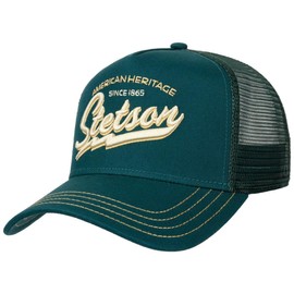 Stetson Since 1865 Trucker Cap One Size Men's – Visor and Front Made of 100% Cotton – Adjustable Size – Mesh Cap with Mesh Insert – Visor Length 7 cm – Summer/Winter, petrol