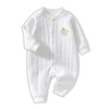 Ganwawo Newborn Cotton Bodysuit, Baby Long Sleeve Button Solid Jumpsuit,