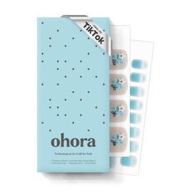 ohora Semi Cured Gel Pedi Strips (P Tanning Bear) - Works with Any Nail Lamps, Salon-Quality, Long Lasting, Easy to Apply & Remove - Includes 2 Prep Pads, Nail File & Wooden Stick