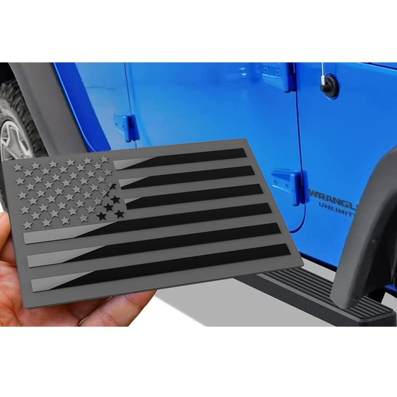3D Metal American Flag Emblem Decal，Black American Flag Decal,for Car,
