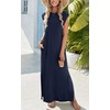 Zeagoo Sundresses for Women 2025 Maxi Crew Neck Dress Sleeveless
