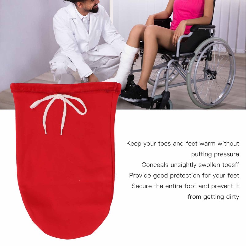 Cast Toe Cover Sock Soft Fleece Drawstring Closure Thickened Foot
