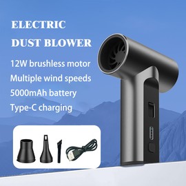 VORMIVIOT Compressed Air Duster 110000 RPM Electric Air Duster, Reusable no Canned Keyboard Cleaner for Office, Cordless Air Duster for Computer/Car