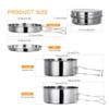 Lixada Camping Cookware Set 4-Piece Stainless Steel Camping Pot Compact