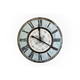 Creative Co-Op Distressed Mint Green Round Wall Clock