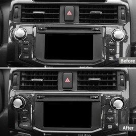 Hoolcar Audio Knob Cover Audio Switch Knob Cover Compatible with Toyota 4Runner 2010-2023, Interior Accessories, Black