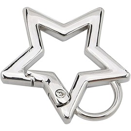 Silver Star Shaped Stainless Steel Keychain Clip Carabiner Snap Hook Holder Star Carabiner Hook Clip Key Holder Carabiner Clip