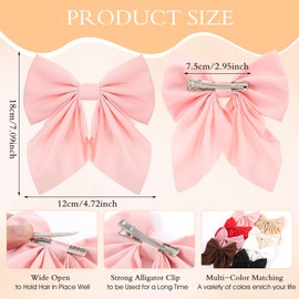 8PCS Hair Bows for Women, Satin Ribbon Bow Hairclips, Cute Hair Bow-knot, Satin Ribbon Bows and Large Alligator Clip, Cute Bow Clips for Women, Suitable as Gifts