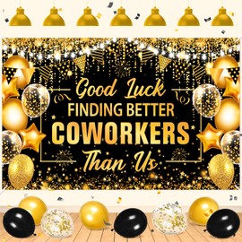Black Gold Coworker Leaving Party Decorations Banner Going Away Party Decorations for Coworker Good Luck Finding Better Coworkers Than Us Banner Farewell Party Backdrop for Coworker Office Leaving Goodbye Party