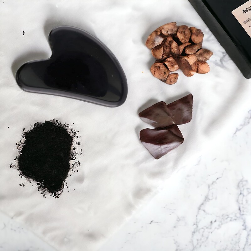 ROCKING GIFTS Obsidian Gua Sha Massager - 3 Minerals and