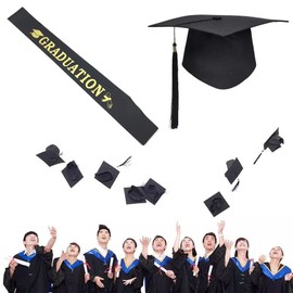 Qanye Sash Graduation, Sash Bachelor Hat, Bachelor Hat, Graduation Hat and Sash, Used for Graduation of the Bachelor's Degree, Unisex, Adjustable Size