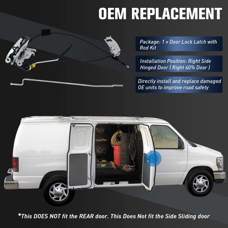 MOTORSTAR Right Hinged Door(Right 60%) Latch 8C2Z-15264A00-D