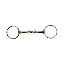 AK AKRS-2607 Loose Ring Diamond Double Break with Knock Head German Silver Riding Jaws Horse Bits (6.00 Inches, German/Silver)