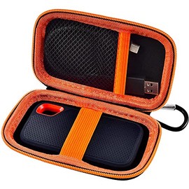 for SanDisk 1TB 2TB 500GB Extreme Portable SSD Case for SanDisk PRO External Solid State Drive HDD Storage Holder for SDSSDE61/ SDSSDE60/ SDSSDE81 (Box Only) (Orange)