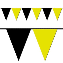 Ziggos Party Black and Yellow Triangle Pennant Flag 100 Ft.