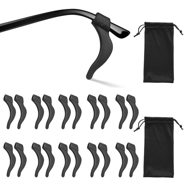 YM 10 Pairs Non-Slip Glasses Temples + 2 Eye Bags, Glasses Arms, Glasses Arms, Rubber Arms, Non-Slip Glasses, Ear Hooks, Non-Slip Glasses