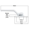 WMS uPVC Window Handle Cockspur Window Handle White Douable Glazed