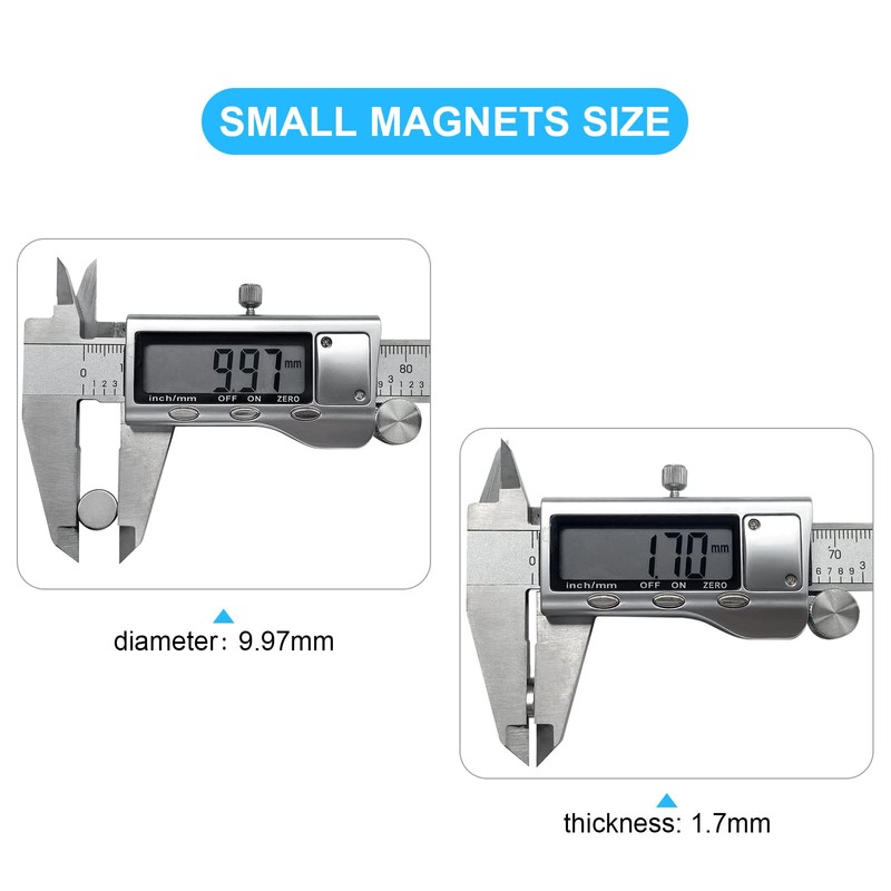 30Pcs Tiny Fridge Magnets, 10x2 mm Small Round Refrigerator Magnets,