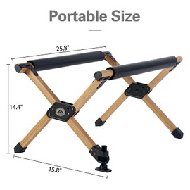 Ablazer Folding Cooler Stand with Carry Bag, Anti-Slip for Camping Hiking Picnic Outdoor, Aluminum Ice Box Holder Light Weight Wood Grain Fridge Holder, 25.8" x 15.8" x 14.4"
