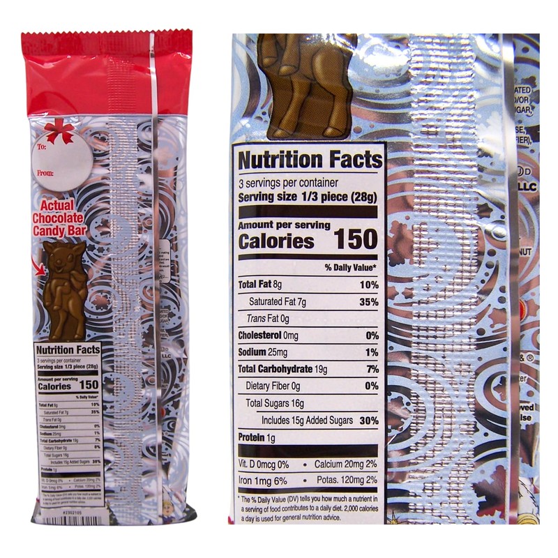 Palmer Holiday Raindeer Chocolate Candy Bar, Christmas Stocking Stuffer, Making