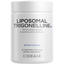 Codeage Liposomal Trigonelline - 250 mg Per Capsule - 3-Month Supply - Plant-Based Alkaloid - Liposomal Delivery for Bioavailability - Metabolic Health Support - Vegan Nootropic Non-GMO - 90 Capsules