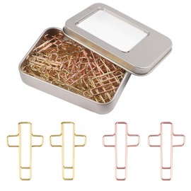 Cross Paper Clips for Bible Study, 50 Pcs Metal Clips with Non-Slip Design - Gifts, Bookmark Accessories for Women, Church Supplies, Durable & Decorative