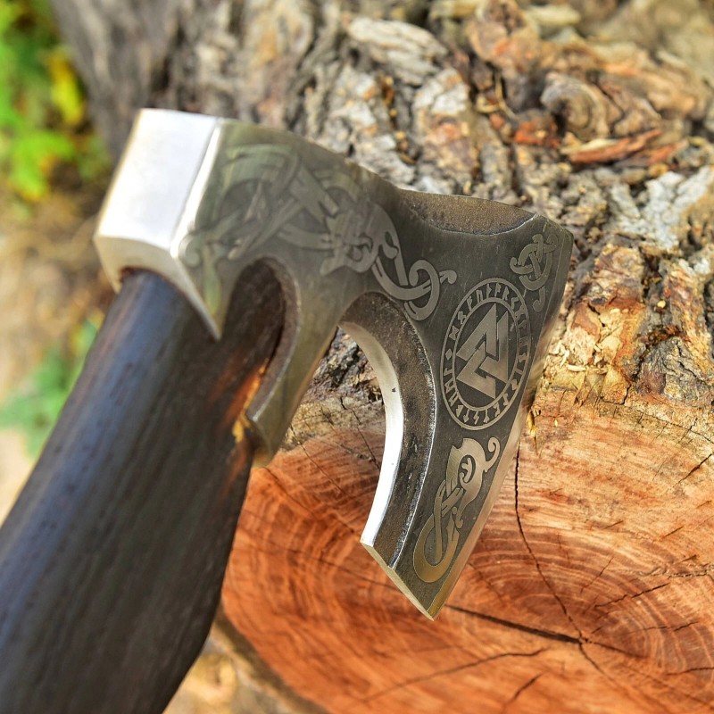 handmade viking handmade forged 1095 carbon steel double head axe