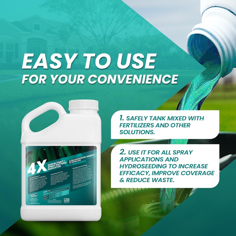 1 Gallon 4X Spray Pattern Indicator Dye + Surfactant, Makes