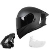 Crown Racing Modular Motorcycle Helmet with Flip-Up Design, Matte Black,