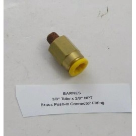 BARNES 3/8" Tube x 1/8" NPT Push-In Brass Connector Fitting - Prepaid Shipping