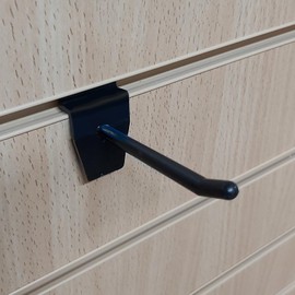 Slatwall 75mm Single Prong Hooks in Black for Retail Shop Display (DS59/B) (50)
