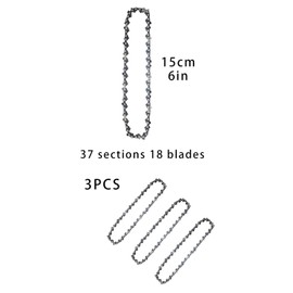 Pack of 3 Mini Chainsaw Chain, 6 Inch Replacement Chain, Saw Chain Pitch 1/4 Inch Drive Links 37 Links, Chainsaw Chains, Saw Chains, 15 cm Cutting Length Trimming Chainsaw Chain, Universal Chain Saw